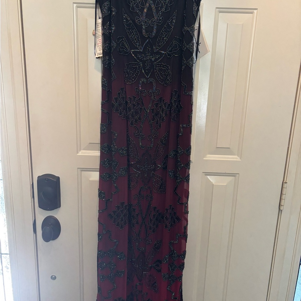 Elegant Black and Red Evening Gown